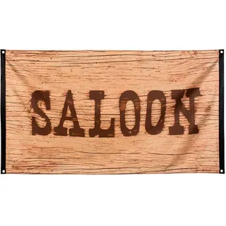 Boland - Banner Wild West Saloon, 90 x 150 cm | Polyester Flagge, Dekoration für Karneval und Mottoparty, Cowboy, Western, Fahne