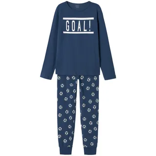Name IT Jungen Boy Nachtwäsche-Set Fußball Nachtwäsche Set, Dark Denim, 110-116 EU - 110-116