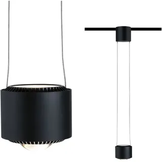 Paulmann URail Pendel Aldan schwarz-matt Ø 9,8 cm, warmweiß, dimmbar
