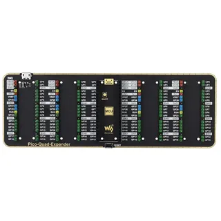 Quad GPIO Expander for Raspberry Pi Pico Mini Board Four Sets 2x20 Male Headers for Connecting More Pi Pico Expansion Modules,USB Power Input Connector