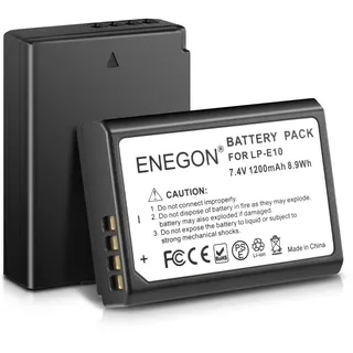 ENEGON LP-E10 Akku 1200 mAh (2er-Pack) für Canon LP-E10 und Canon EOS 1100D, 1200D, 1300D, 1500D, 2000D, 3000D, 4000D, EOS Rebel T3, T5, T6, T7, T100, Kiss X2, Kiss X50, Kiss X70, X80, X90