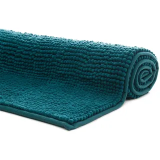 liebling Badematte, Fußbodenheizung geeignet, Polyester, rechteckig, Antirutsch-Beschichtung, sehr Saugfähig, Größe: 50x70 cm, petrol blau rechteckig | 50 cm x 70 cm