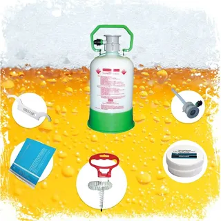 ich-zapfe Reinigungsset Easy Mit Reinigungsbehälter, Desinfektionsmittel | Zubehör, flach- fitting,Bevi - Power Pulver Alkalisch, brush:Flach und Kombi