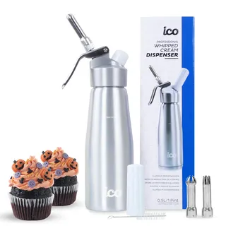500ml Sahnespender, Aluminium Sahnesyphon Kompatibel mit 8g Sahnekapseln | Professionelle Sahnespender für selbstgemachte Schlagsahne, Desserts, und Schäume, Kompatibel Mit Patronen für Sahnespender