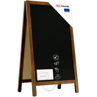 ALLboards Kundenstopper – lackierter Holzrahmen 78x44 cm, - Schwarz/Braun