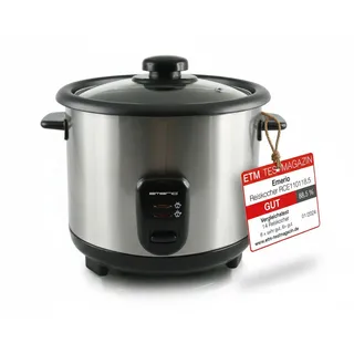 EMERIO RCE-110118 Reiskocher Edelstahl, Schwarz