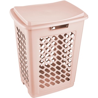 KEEEPER Wäschebox mit aufklappbarem Deckel, Luftdurchlässig, 60 l, Piet, Nordic Pink