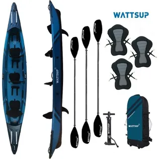 WattSUP TORPEDO 3 Personen Kajak SET aufblasbar DropStich Kanu Boot Kayak Paddel - Blau