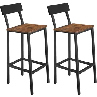 Begryf, Küchenstühle, Stehhocker, Barhocker, Barhocker Holz, Küchenhocker, Barstuhl, Hocker mit Rückenlehne, Stabiler Hochstuhl für Küche Bar Theke, Industrial Design, rustikal, modern & komfortabel