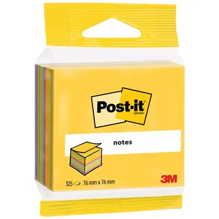 Post-it Notes Würfel, 76 mm x 76 mm, Blau, Grün, Pink, Gelb | Selbstklebende Haftnotizen, Praktische Klebezettel für Bürobedarf, Meetings, Erinnerungen, To-Do-Listen und zum Organisieren