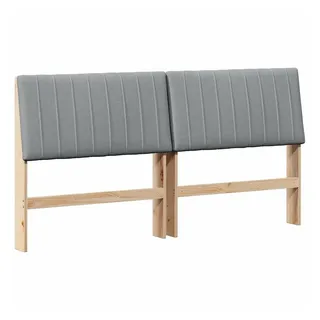 vidaXL Gepolstertes Kopfteil Hellgrau 200 cm Massives Kiefernholz