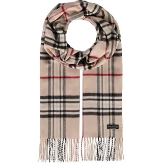 Fraas Modeschal Cashmink® Schal mit FRAAS Plaid Karo, (mit Fransen), Co2 neutral beige|gelb