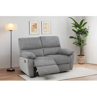 Home Affaire 2-Sitzer HOME AFFAIRE "LANNOY, mit manueller o. elektrischer Relaxfunktion in beiden Sitzen.", grau (anthrazit), B:146cm H:96cm T:94cm, Sofas, Elektrische Variante mit USB A/C. Federkern, Webstoff