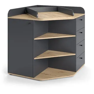 Vicco Wickelkommode Aria, 85 x 90 cm mit Regalen und 4 Schubladen,