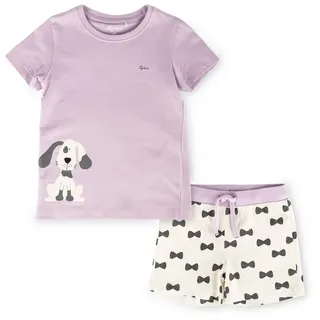 Sigikid Shorty Pyjama Kinder Schlafanzug in flieder/weiß | Gr.: 86
