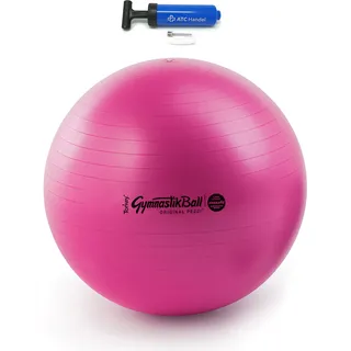 Original Pezzi Gymnastikball Maxafe Ø 65cm in Allen Farben inkl. ATC Ballpumpe - bis 400 kg belastbar - Fitness, Reha, Therapie, Gymnastik und als Sitzball fürs Büro, 65cm Fuchsia