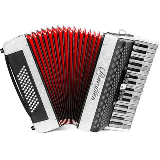 Rowadtim Akkordeon, 34 Tasten 60 Bass, Professionelles Instrument, Weiß