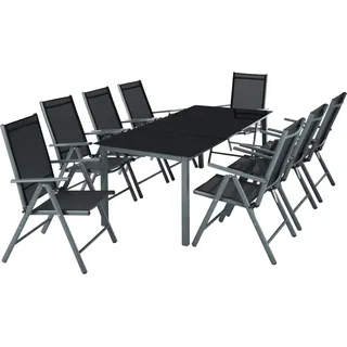 Tectake Aluminium Set 9-tlg. dunkelgrau