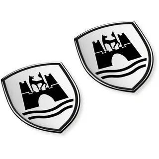 Volkswagen 5C0064317ASXRW Dekorfolien Set Wolfsburg Wappen Emblem satinschwarz chromglanz