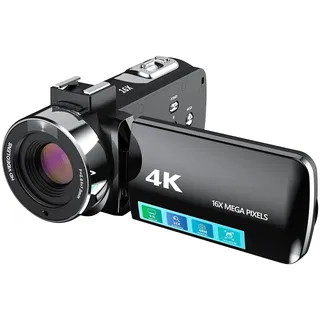 Somikon 4K-UHD-Camcorder 16-facher Zoom schwarz