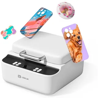 LOKLIK Heißpressmaschine für Telefonhüllen, Namensschilder, Coasters & mehr – Leere Technologie für vibrierendes Wrap-Around Design- Kompatibel mit iPhone und Android - Phone Case Heat Press