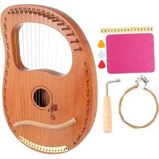 veeh harfe instrument 16 Metall Stahl Saiten Knochen Sattel Mahagoni Lyra Instrument mit Stimmschlüssel und Für Anfänger Mahagoni- Handheld Kind Metall