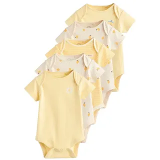 Next Kurzarmbody Kurzärmelige Babybodys im 5er-Pack (5-tlg) gelb 50 (bis 50 cm.)