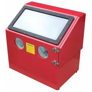 Varan Motors - NESB-24 Strahlkabine, Mikroperlenstrahlgerät, Hülsenstrahlgerät 110 Liter mit Beleuchtung und Zubehör