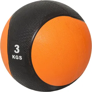 Gorilla Sports Medizinball aus Gummi 1 - 10 kg Gewichte, Slam Ball, Gewichtsball, Trainingsball, schwarz|orange 3kg,
