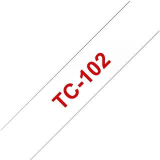 Brother TC-102 laminiert transparent auf rot 1,2cm x 7,7m
