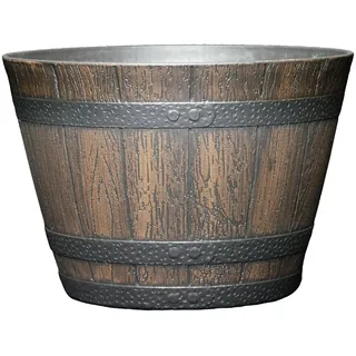 growscape Classic Home and Garden S74D-037R 9" Whiskey Barrel, 9", Kentucky Walnut
