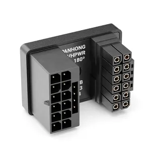 deleyCON PCI-e 5.0 Adapter Winkel 180 Grad 12+4 Pin 16 Pin Typ-B für Grafikkarten Bis 600W GPU 12VHPWR Stecker PCIe - Kompatibel mit GPU Grafikkarten