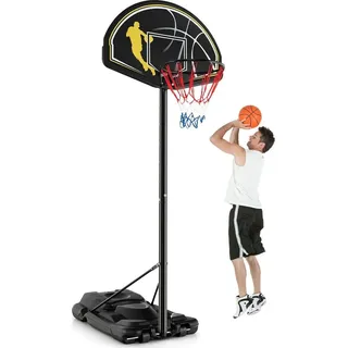 Costway Basketballständer 130-305 cm höhenverstellbar, Basketballkorb Outdoor mit Rädern & Ständer,