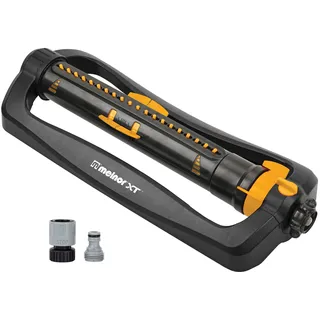 Melnor, oszillierender Rasensprenger Turbo, 418 m2, Quick-Connect-Bundle, 3-Fach verstellbar, schwarz/gelb, 65167AMZ XT