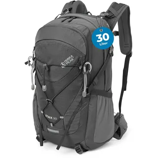 Terra Peak® Premium Wanderrucksack 30L (FLEX 30) für Damen & Herren mittelgroß mit Rückenbelüftung, Regenschutz & Trinksystem-Halterung - Trekkingrucksack ergonomisch aus 3D Air Mesh & Hüftgurt