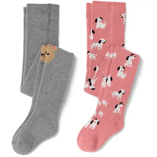 Tchibo - 2 Kinder-Thermostrumpfhosen - Baby - Gr. 86/92 - dunkelrosa/jacquard