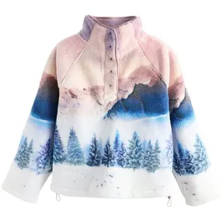 Next Fleecepullover Oberteil aus Borg-Fleece mit Print (1-tlg) rosa L