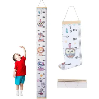 Messlatte für Kinder, Wachstum Messlatte, 200 x 20 cm Wandaufhängende Höhenmesslatte, mit Holzposterleiste, für Zuhause Wohnzimmer Dekoration Kinderzimmer (Tier B)