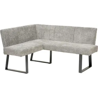 Livetastic Eckbank, Grau, Metall, Textil, 3-Sitzer, L-Form, 160x130 cm, Esszimmer, Bänke, Eckbänke
