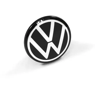 Volkswagen 10A601171AWA Nabenkappe (1 Stück) Abdeckkappe Radnabenkappe Nabenabdeckung Alufelge, schwarz/pure white
