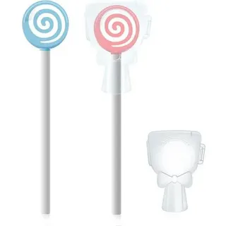 Zungenreiniger Lutscher-Form Kinder Rosa Blau 2er Packung