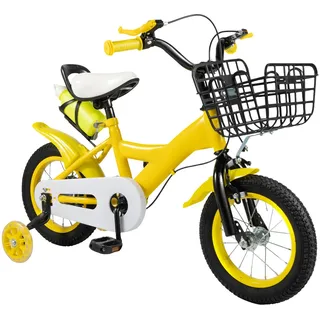 TESUGN Kinderfahrrad 12 Zoll, Fahrräder für Mädchen & Jugend Kinderrad ab 3-6 Jahre Kinder Fahrrad mit Aufbewahrungskorb