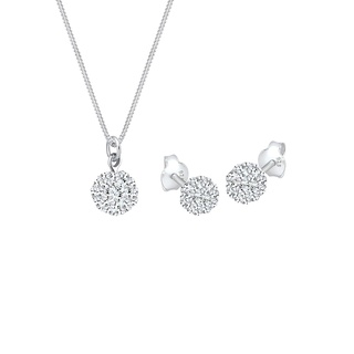 Elli Basic Elegant Kristalle 925 Silber Schmuck-Set Damen