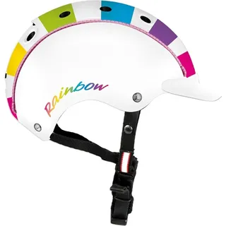 casco Mini 2 Kinderfahrradhelm, Farbe:Regenbogen, Größe:XS 46-52 cm) - Weiß/Bunt