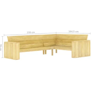 vidaXL Garten-Eckbank 239 cm Kiefernholz Imprägniert