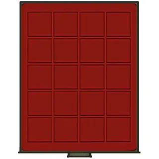 LINDNER Das Original Münzbox RAUCHGLAS mit 20 quadratischen Fächern für Münzen/Münzkapseln bis Ø47 mm