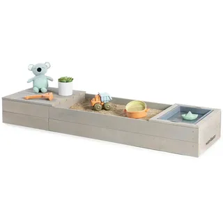 Muddy Buddy Holzsandkasten Space Saver mit Holzschutz grau