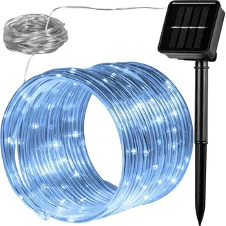Voltronic 100 LED Solar Lichterschlauch Lichterkette innen außen, Party