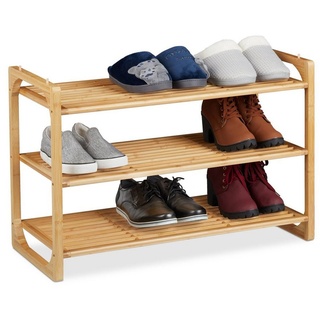 Relaxdays Schuhregal Bambus stapelbar braun