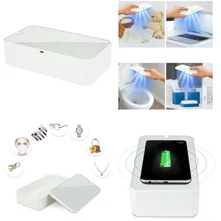 DbKW UVC-Multifunktions-Sterilisator mit Wireless Charger, beseitigt 99% der Bakterien. Handy Sterilisator Box - UV Desinfektionsbox, Ideal für Handys, Brillen, Schlüssel, Schmuck